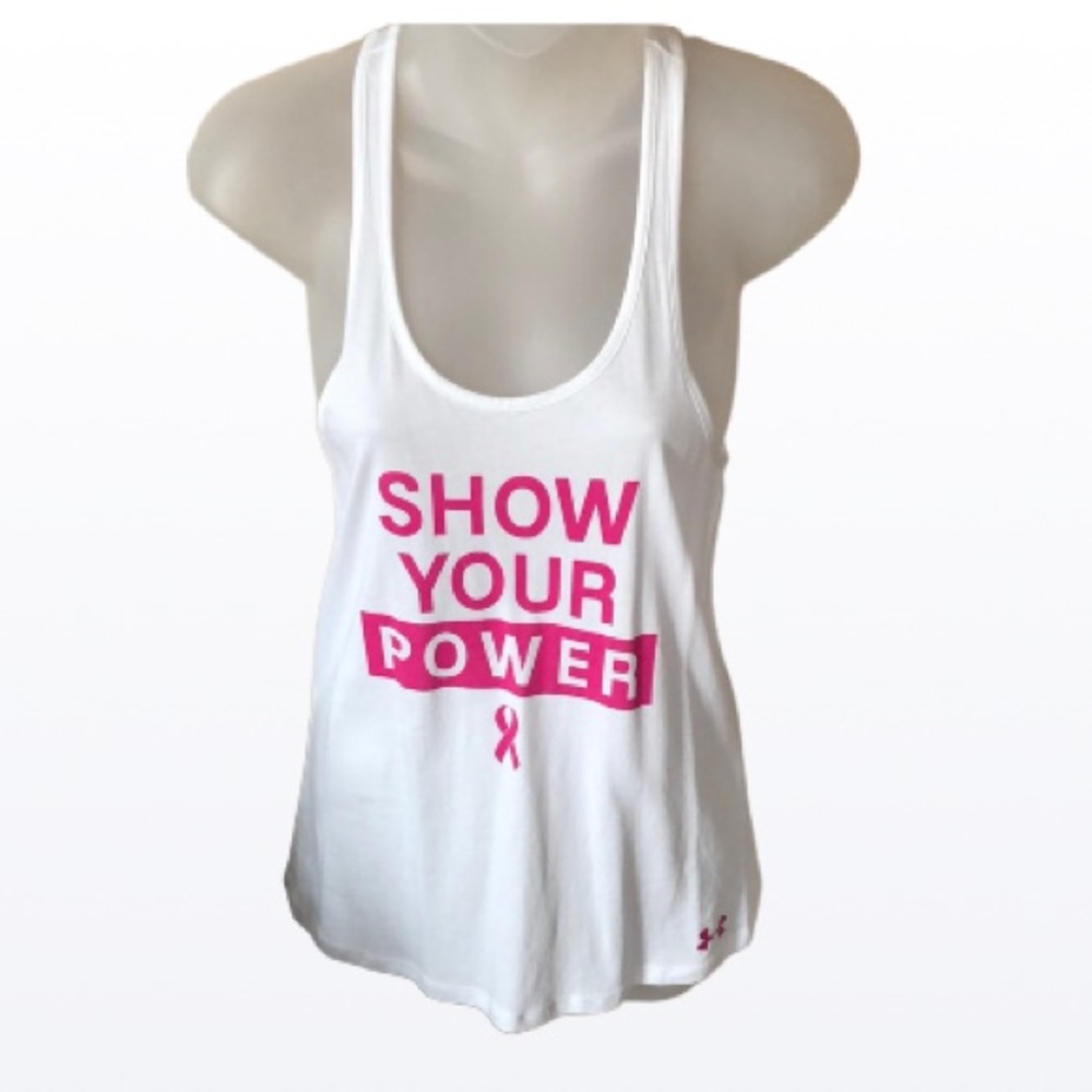 Under Armor razor back tank top Breast Cancer logo size XS summer shirt